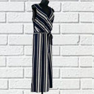 Nina Leonard  | Striped Palazzo Jumpsuit